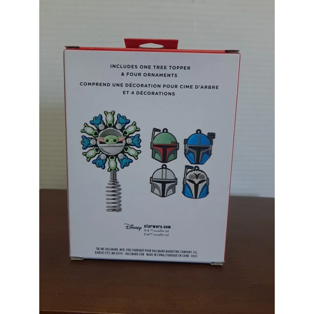 NIB‎ 2024 Hallmark Star Wars Mandalorian Mini Tree Topper With 4 Ornament